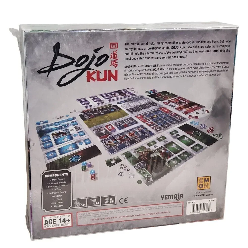 New Sealed Dojo Kun  Board Game Roberto Pestrin Yemaia Cmon Training Martial Art